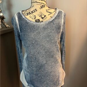 INC International Concepts Blue Crew Neck Sweater with Relaxed Fit